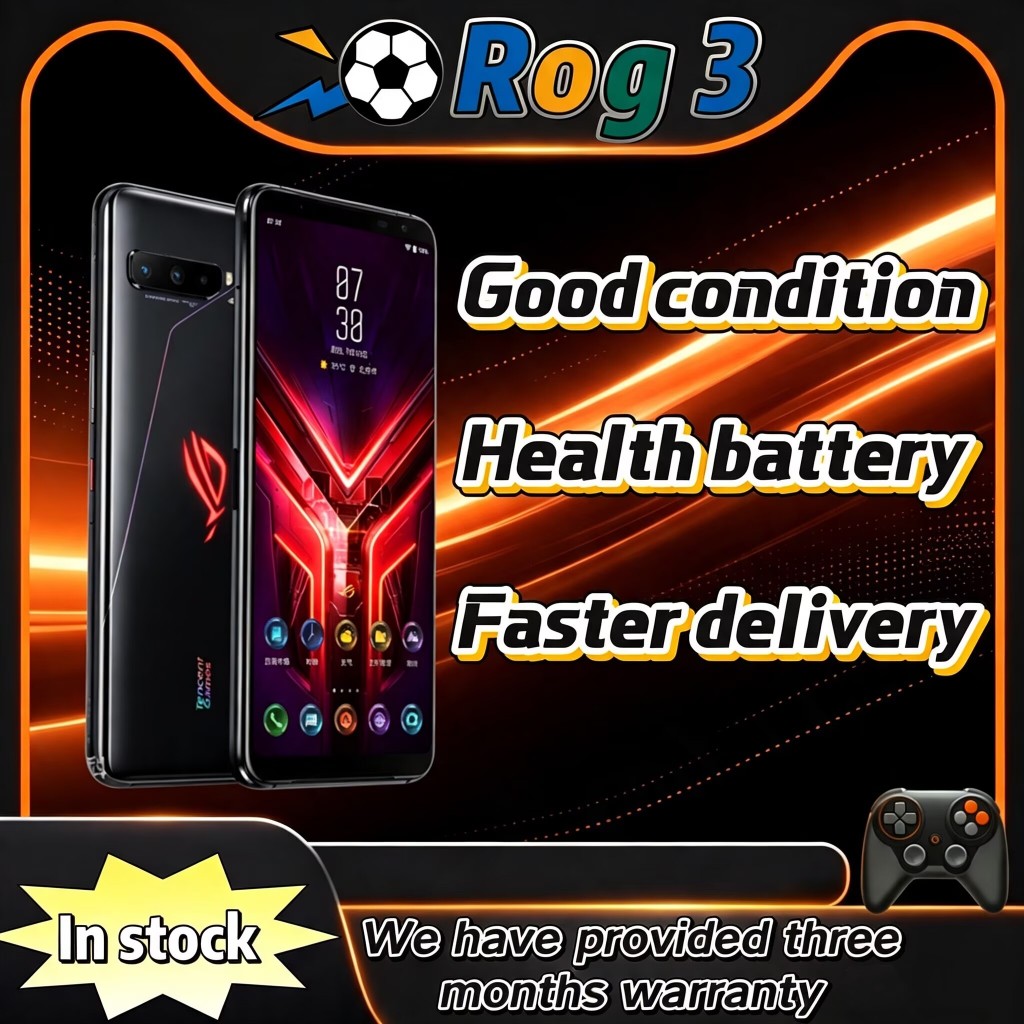 ต้นฉบับมือสอง ASUS ROG Phone 3 Global Version สมาร์ทโฟนสําหรับเล่นเกม 128GB/256GB ปลดล็อคโทรศัพท์มือ