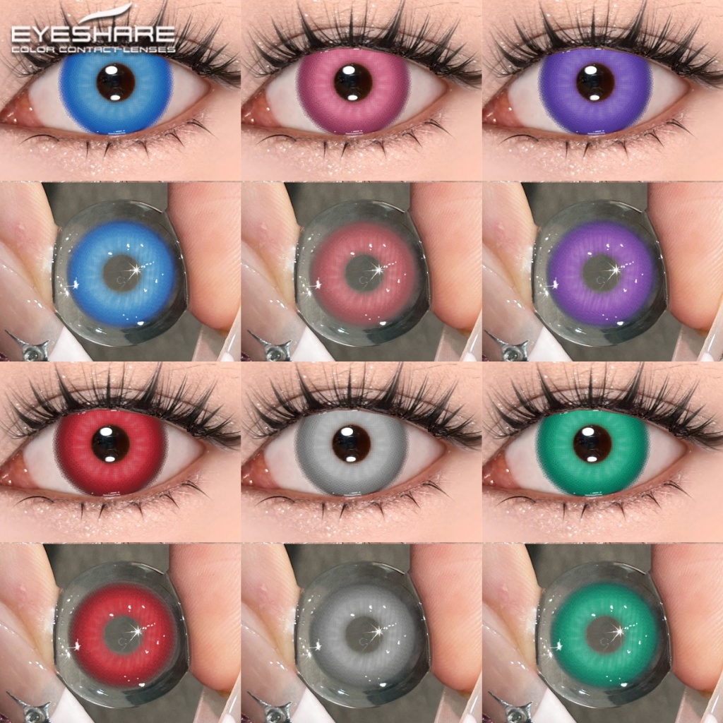 Eyeshare Nebula สีคอนแทคเลนส์หลายตาเลนส์ Juicy แต่งหน้าฮาโลวีน Cosmeitcs สีฟ้าสีม่วง Eyes Contacts
