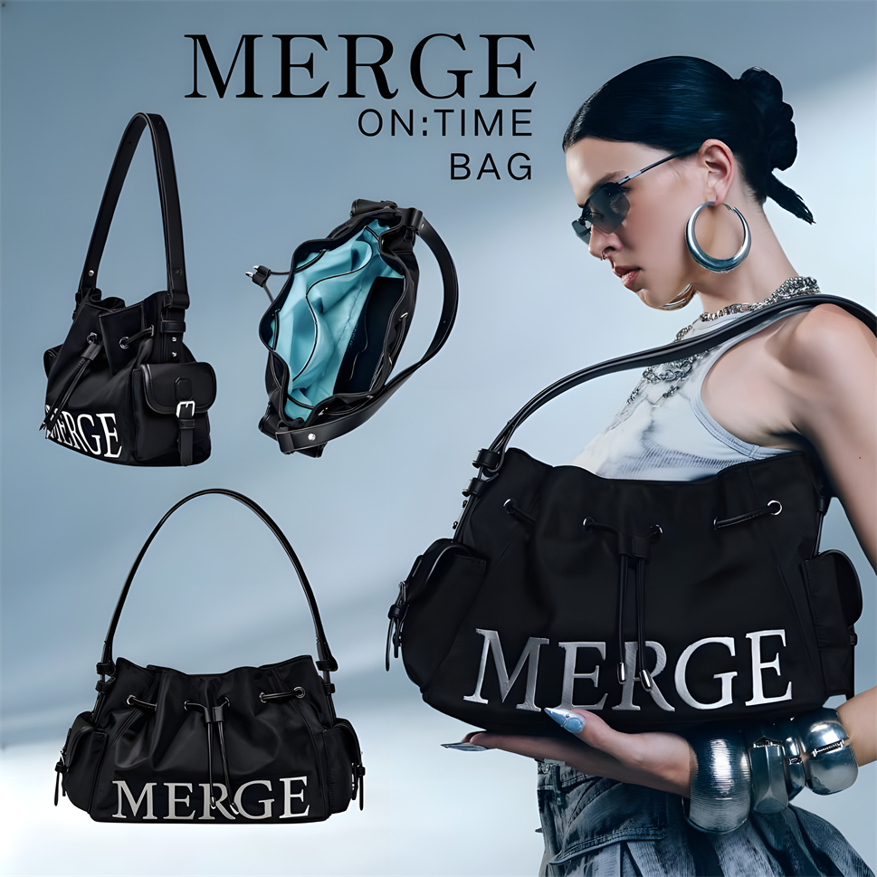 【ของแท้ 100%】MERGE กระเป๋า Merge On Time Bag กระเป๋าสะพายไหล่ กระเป๋าถือ