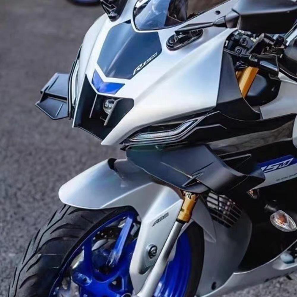 สําหรับ YAMAHA R15 YZF R15 YZFr15 V4 2022 2023 1 คู่ ปีกลมคงที่ แฟริ่งแอโรไดนามิก สีดํา