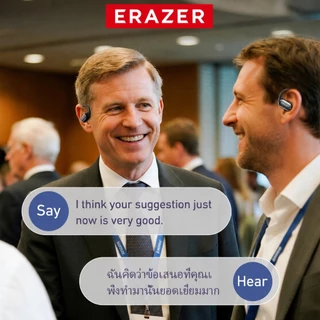 Erazer XF56 ชุดหูฟังแปลภาษา ชุด Bluetooth 6.0 หูฟังไร้สาย หูฟังกีฬา ชุดหูฟัง HD Call จอแสดงผล LED Power คุณภาพเสียง HiFi กันน้ำระดับ IPX5 สำหรับ IOS/Android/PC