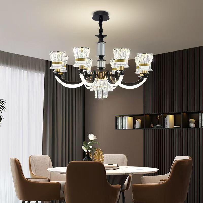 โคมไฟระย้าคริสตัลสําหรับห้องนั่งเล่น LightFixture, สไตล์หรูหรา K9 โคมไฟระย้าคริสตัลสําหรับ Entryway, 15 ไฟทองหรูหราติดตั้งสําหรับห้องนั่งเล่นบันไดห้องนอน Foyer