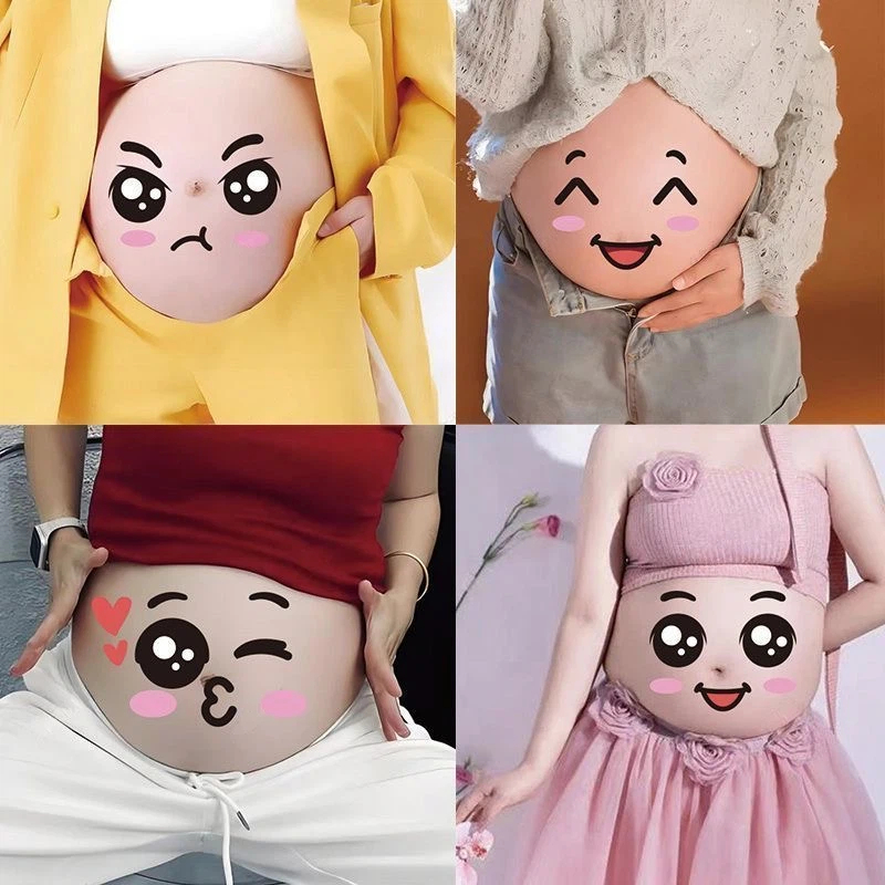 8แผ่นน่ารักคลอดบุตรท้องสติกเกอร์ตลกแสดงออก ง เอแคลส์ การตั้งครรภ์ถ่ายภาพอุปกรณ์ประกอบฉาก