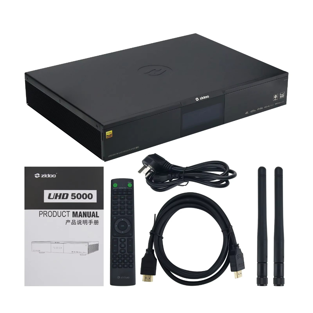 ZIDOO UHD5000 เครื่องเล่นเพลง Ultra-HD 4K HDR Dolby Vision HD เครื่องเล่นเสียง Blu-Ray HiFi Lossless