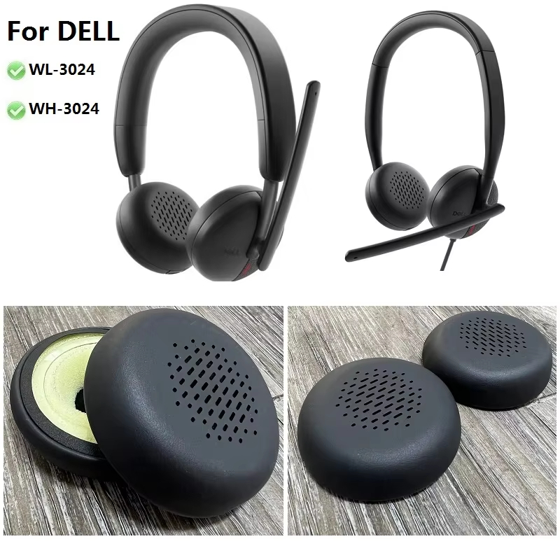 Original แผ่นรองหูฟัง 65 มม.สําหรับ Dell WL-3024 WH-3024 หูฟังเปลี่ยน Earmuff ป้องกันหู Super Soft แ