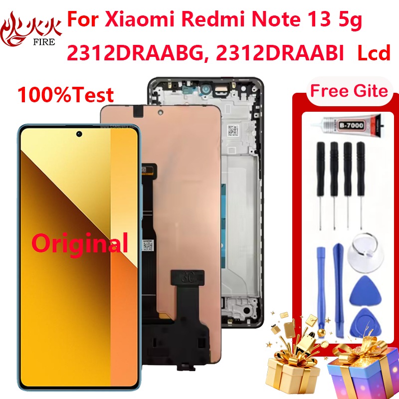 จอแสดงผล LCD สําหรับ Xiaomi Redmi หมายเหตุ 13 5g 2312DRAABG 2312DRAABI Touch Screen Digitizer Assemb