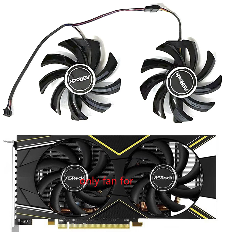 RX5600 XT GPU พัดลม 4PIN PVA080E12R DC 12V 0.5A สําหรับ ASRock RX 570 590 5500XT 5600XT กราฟิกพัดลมร