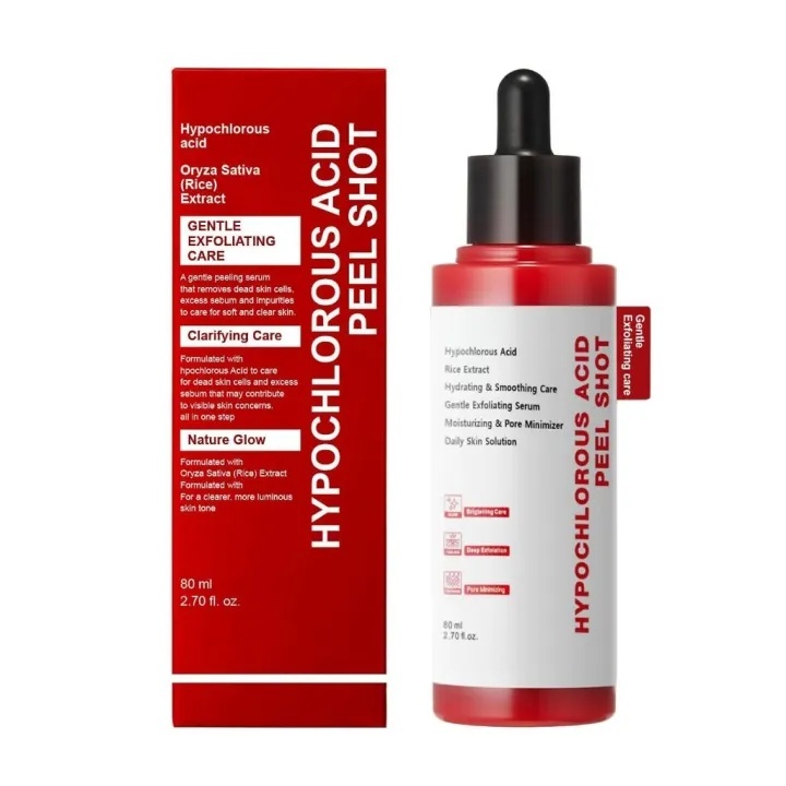 Medicube Hypochlorous Acid Peel Shot 80ml,gentle exfoliating clariifying Serum, Oryza Sativa สารสกัด