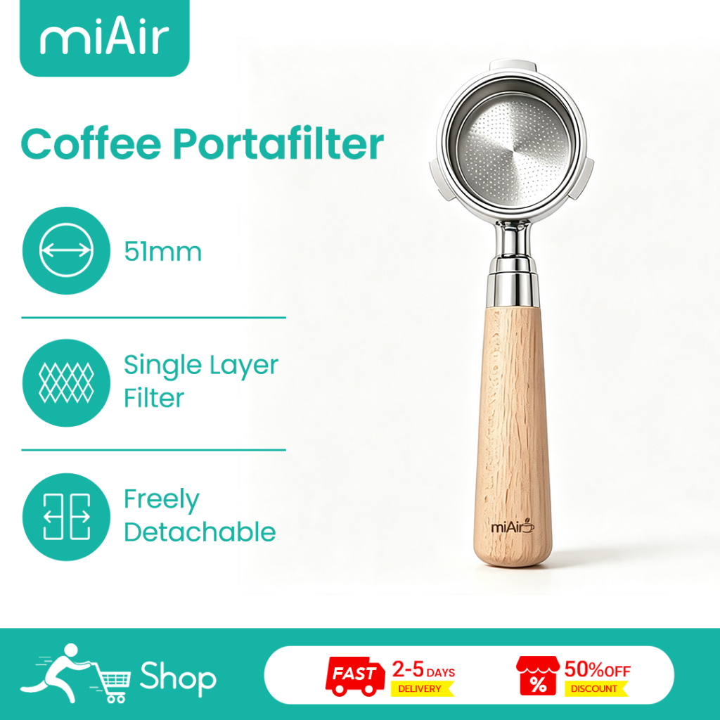 MiAir Coffee Portafilter 51MM Fine ตาข่ายตะกร้ากรองแม้สกัดเครื่องชงกาแฟ Part Universal อุปกรณ์เสริม