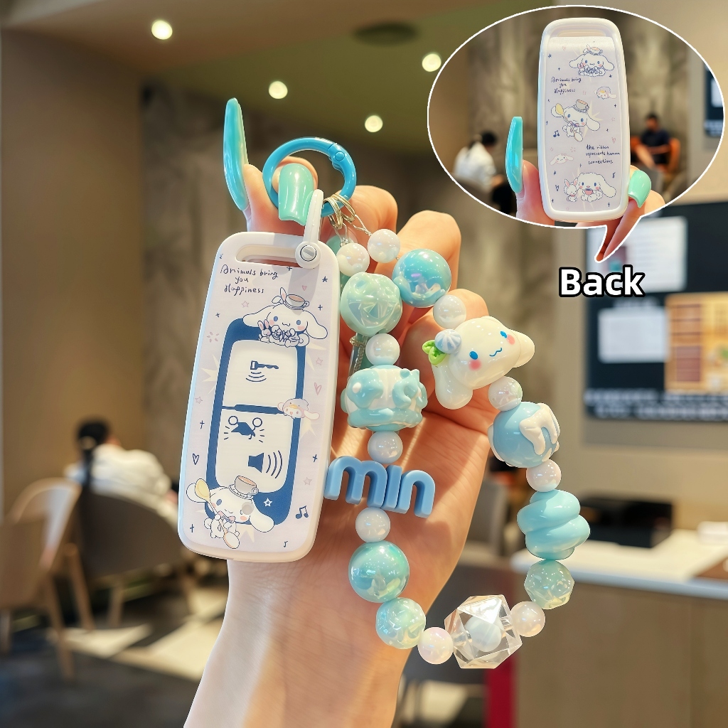 OFF WE GO Cinnamoroll ฝาครอบกุญแจ TPU ลายสพันจ์บ็อบ ปลาการ์ตูน สำหรับ Honda Vario 160 PCX 150/160 ADV 160 Click 150 V2กันรอย ทนสึก