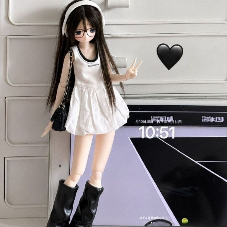Blythe Small Cloth ob24, azone Body Baby Clothes Sports Vest กระโปรงดอกตูม