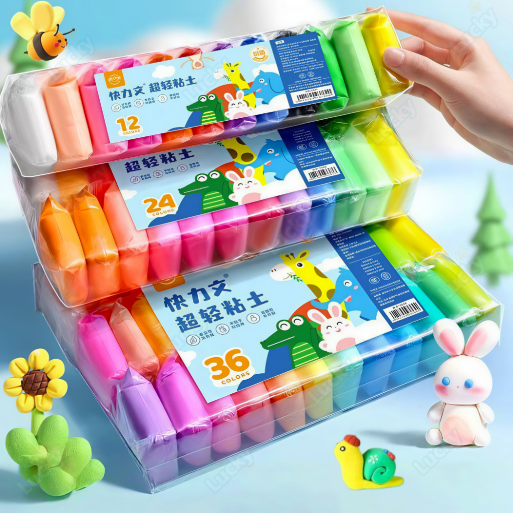 diy ดินน้ำมัน ดินเบา ดินเบา 12/24/36/48 สี ดินเบาเกาหลี ของเล่นเด็ก แฮนด์เมด ปลอดสารพิษ ดินน้ํามันสําหรับเด็ก