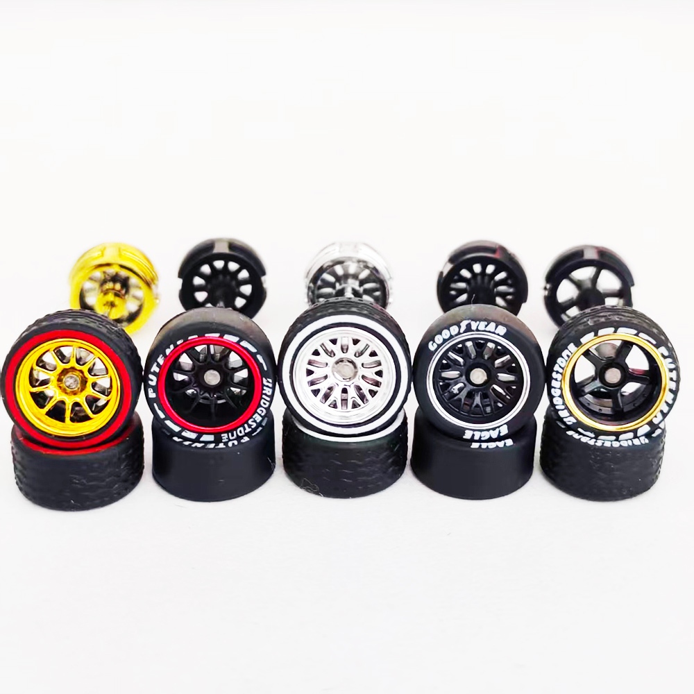 10.8 มม.1/64 รถล้อ JDM BBS ADVAN CE28 4-Rays ยางสําหรับ 1:64 Mini ของเล่นรถล้อร้อน/Matchbox/Domeka/Tomy