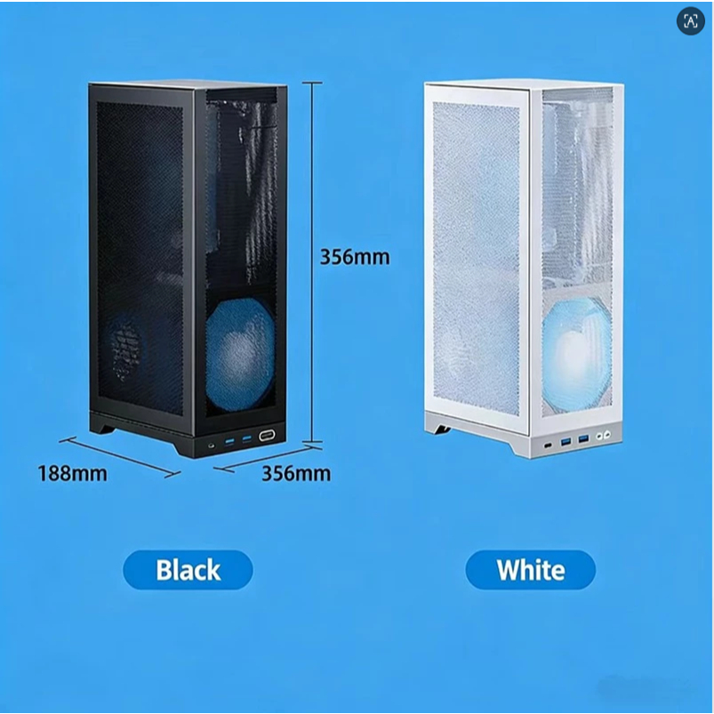 8.5L L300 Mesh ITX Case 325mm GPU, SFX/SFX-L, PCIe 4.0 Riser, DP1.4, โครงเหล็ก SFF Build