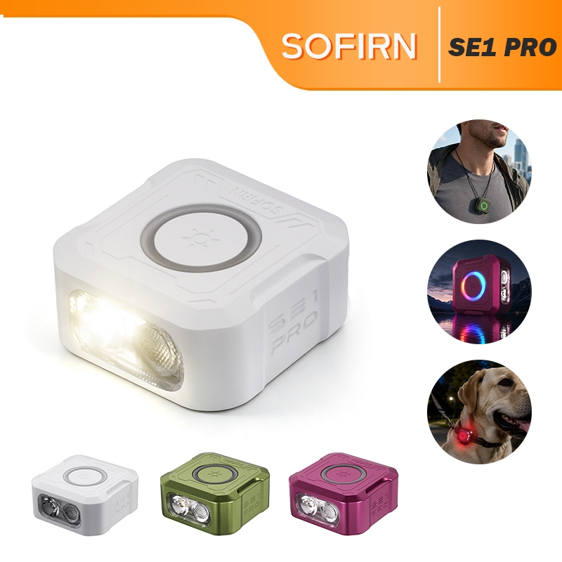SOFIRN SE1 PRO 5000K High CRI 90 + Pocket Light – 300LM RGB พวงกุญแจไฟฉาย, USB-C ชาร์จ EDC ไฟฉายแม่เ