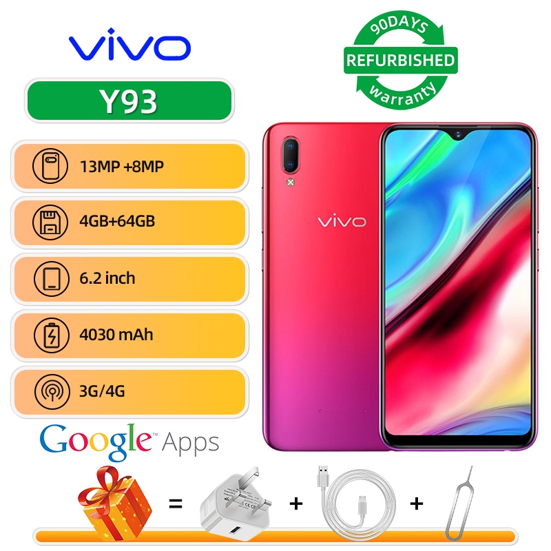 Vivo Y93 4g สมาร์ทโฟนแท้ฟังก์ชั่นปกติโทรศัพท์มือสอง Android