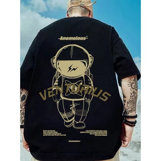2XL-8XL เสื้อแขนสั้นชายไซส์ใหญ่พิเศษ สไตล์เกาหลี ดีไซน์หลวมเท่ พิมพ์ลายศิลปะ สวมใส่สบาย