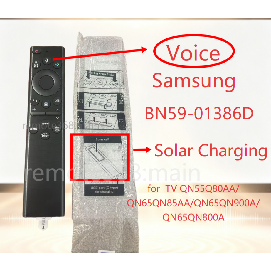 ใหม่ Samsung BN59-011386D พลังงานแสงอาทิตย์ชาร์จระยะไกลสําหรับ Samsung TV QN55Q80AA/QN65QN85AA/QN65Q
