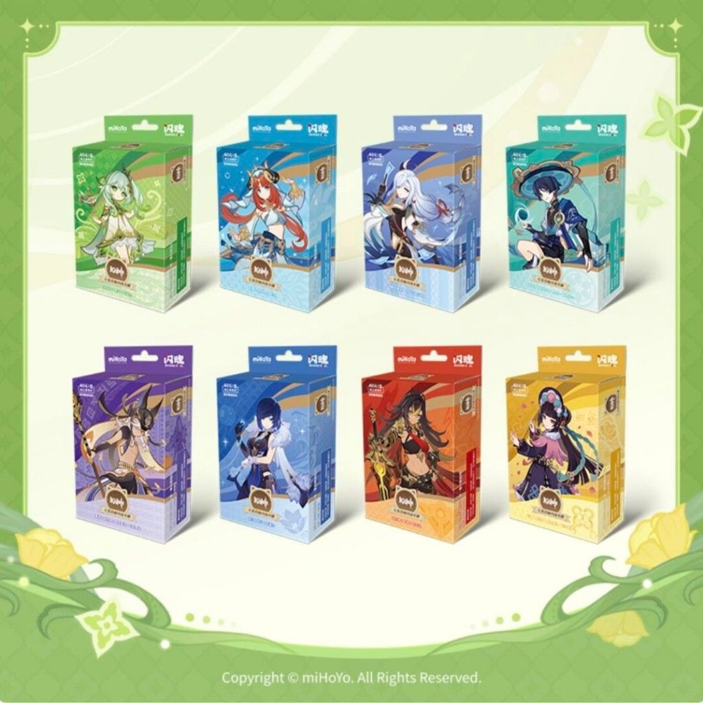 The Shining Soul Genshin Seven Saints การ์ดการต่อสู้อัญเชิญ Phase III Pre-Group Pack Booster Pack