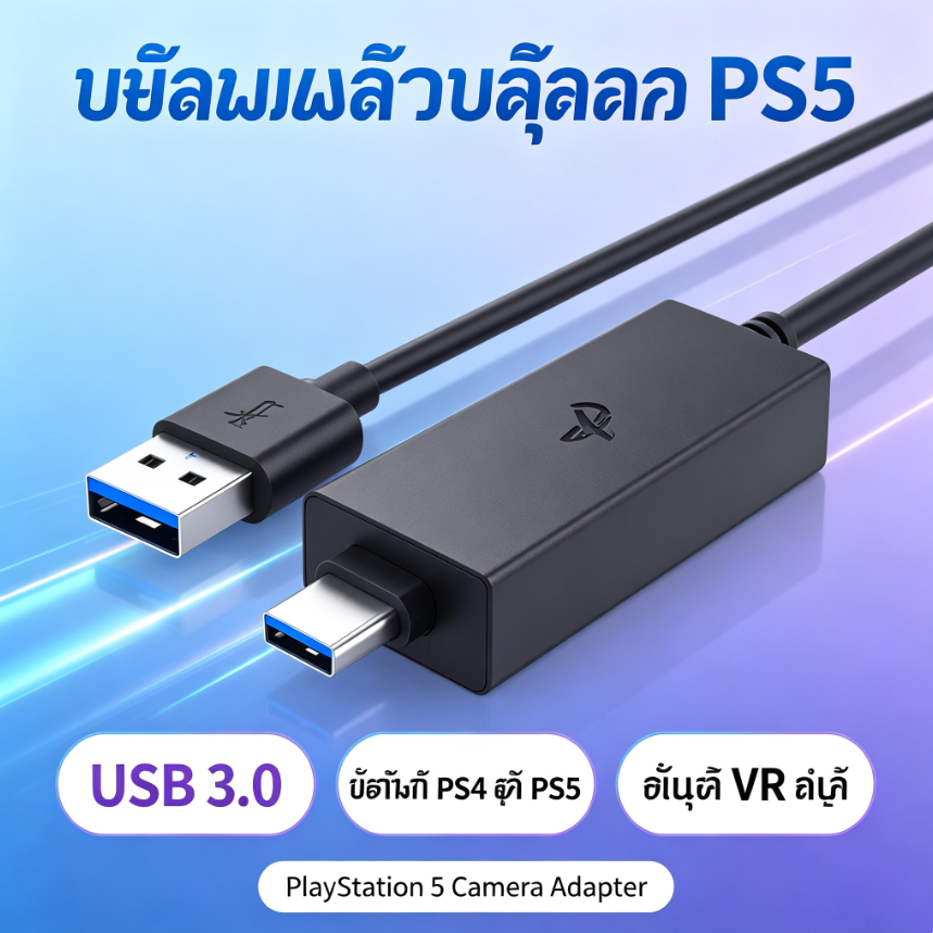สายแปลง USB 3.0 สำหรับกล้อง PS5 (PlayStation 5 Camera Adapter) สายแปลงพอร์ตกล้อง PS4 ใช้บนเครื่อง PS