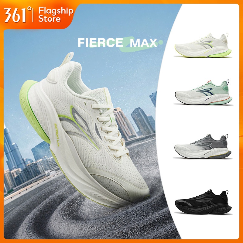 【361 Degrees】Fierce MAX | รองเท้าวิ่งผู้ชาย ขนาดกว้าง ออกแบบมาเพื่อความนุ่มและการดูดซับแรงกระแทก สะด