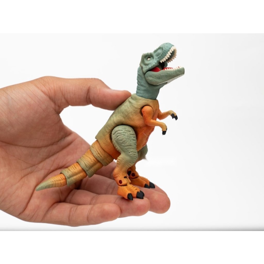 ชุดประกอบ T-Rex เคลื่อนย้ายได้ DIY โมเดลไดโนเสาร์แบบประกบพิมพ์ลาย 3 มิติพร้อมสต็อก