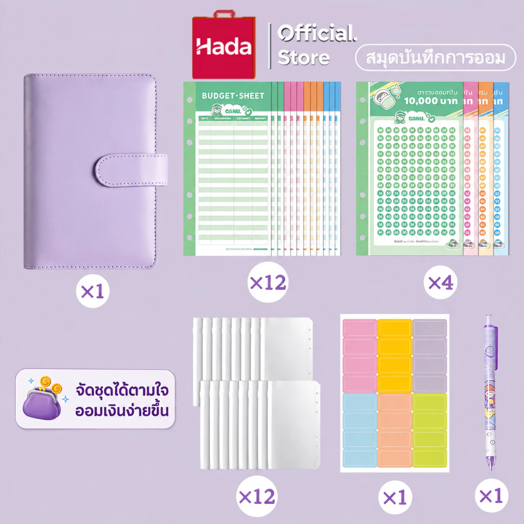 สมุดบันทึกการออม A6 สมุดบันทึกการเงินครอบครัว Budget Binder ประหยัดเงินวางแผน สมุดออมเงิน บันทึกรายจ่าย