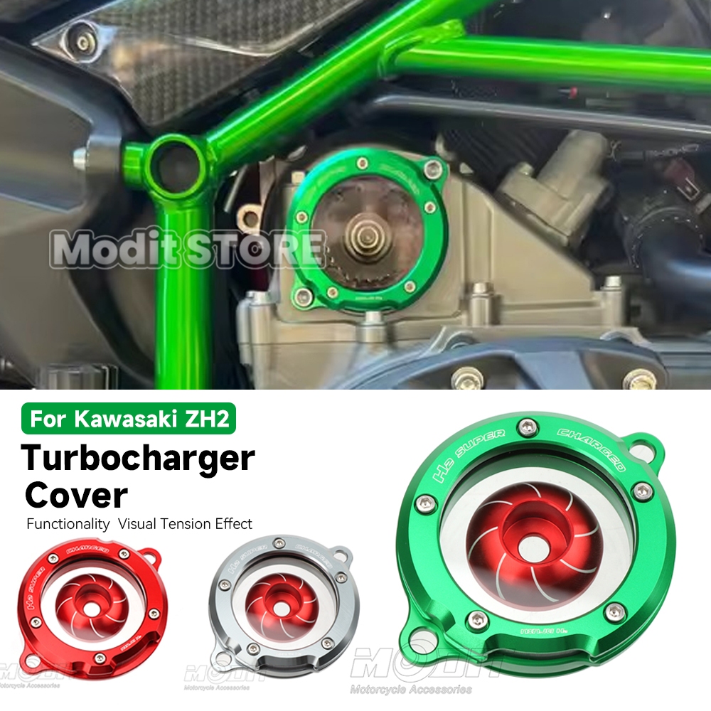 สําหรับ Kawasaki ZH2 Z H2 2020-2025 2026 รถจักรยานยนต์ดัดแปลงโปร่งใส Turbocharger ฝาครอบชุด CNC เครื
