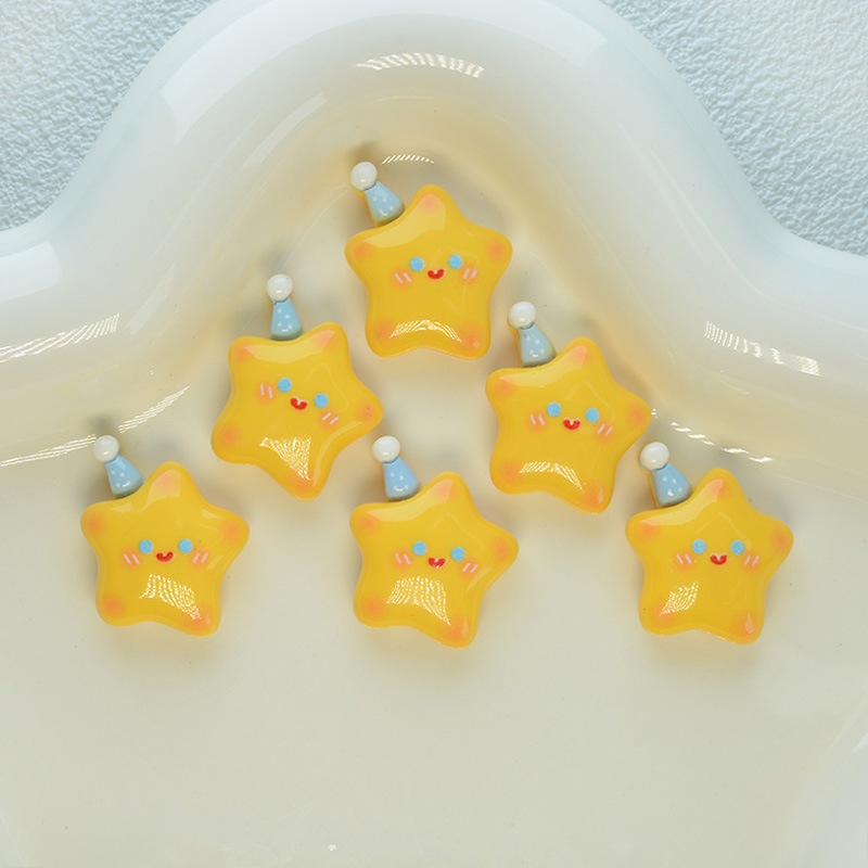10ชิ้นน่ารักดาวเรซิ่น แฟลตแบ็ค กิ๊บติดผมกรณีโทรศัพท์ครีมหมากฝรั่งอุปกรณ์ ทําเอง รองเท้าตู้เย็นกล่องเก็บวัสดุตกแต่ง