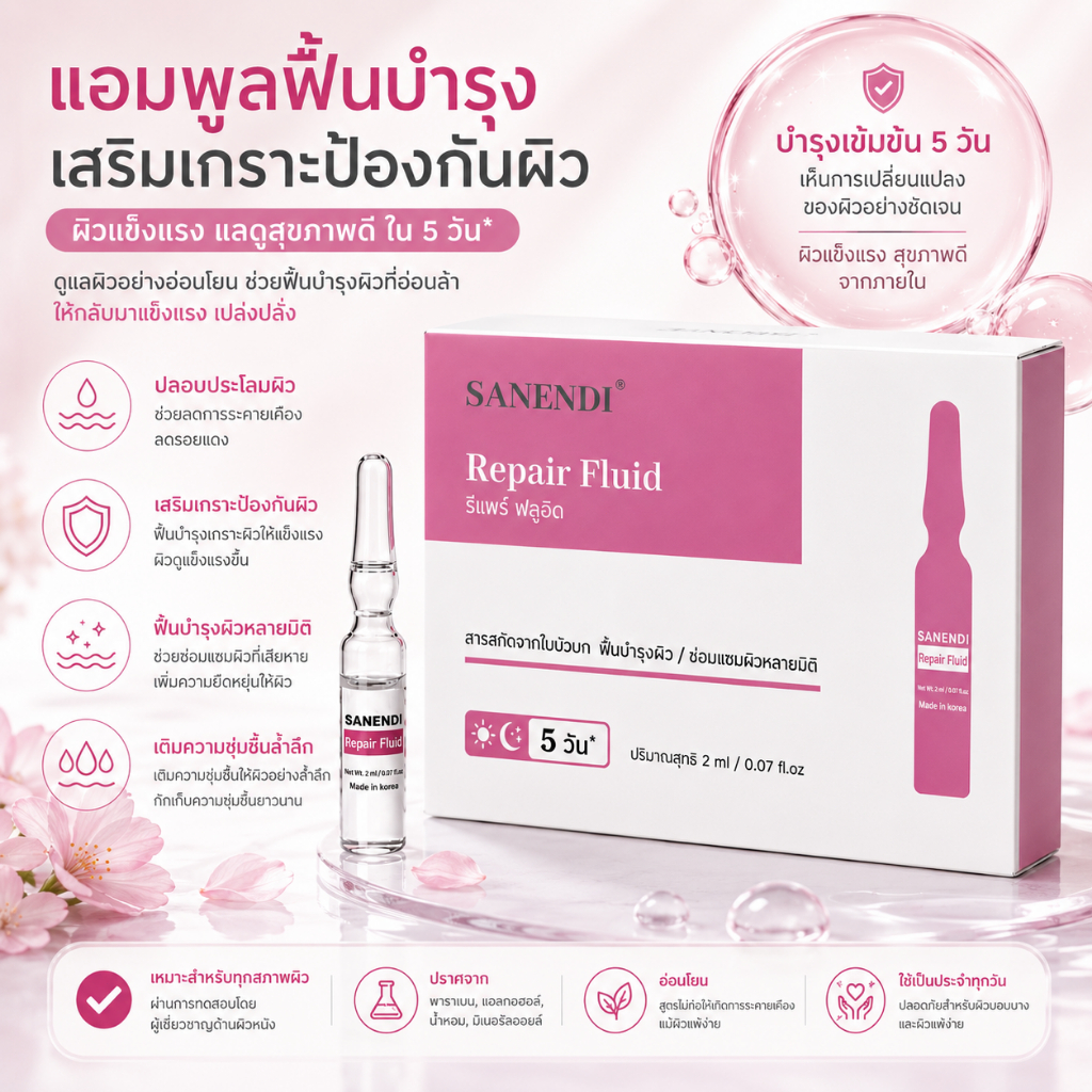 Sanendi Times Polishing Facial Skin Care Serum 20 ชิ้นพร้อม Moisturizing Moisturizing Whitening Anti-Aging Effect ประกอบด้วยกรดซาลิไซลิกและ Tricyanamide เหมาะสําหรับการดูแลความงาม