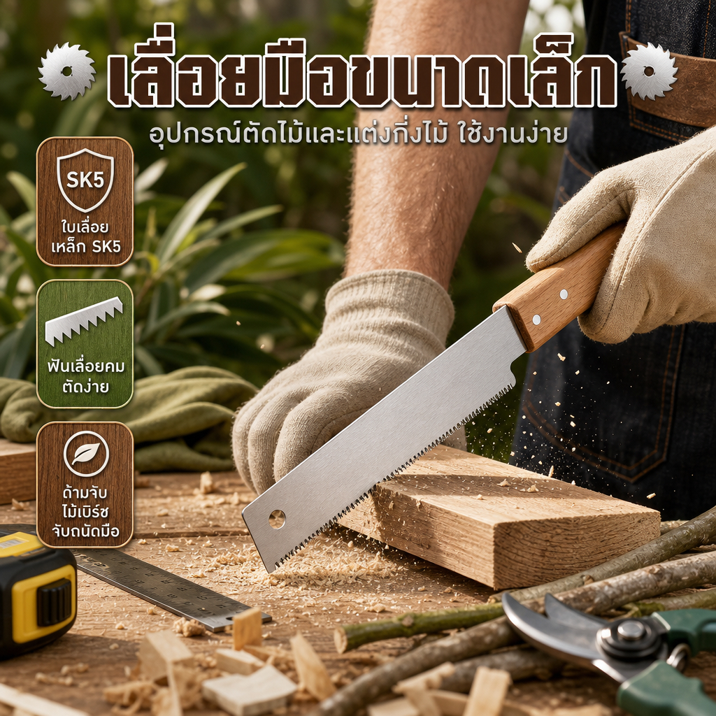 12/14/16 inch เลื่อยญี่ปุ่นไม้ งานไม้มือดึง Japanese Handsaw ตัดกิ่ง ไม่เป็นสนิม ตัดกิ่งไม้ พับ เลื่อยมือ คมมาก ตัดกิ่งไม้