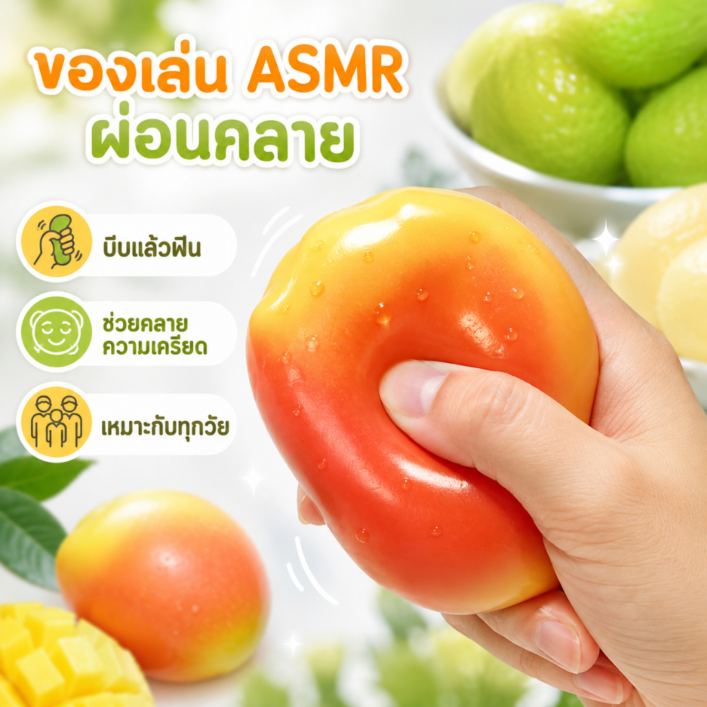 [COD] ของเล่นบีบคลายเครียดผลไม้หลายชนิด Squishy Stress Ball นุ่มหนึบ บีบแล้วไม่คืนตัวง่าย ASMR Sensory Fidget Toy สำหรับเด็กและผู้ใหญ่ ส่วนลดสำหรับการซื้อสินค้าหลายชิ้น