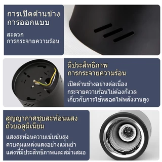 LED โคมไฟดาวน์ไลท์ 3 สี Downlight E27 ไฟแบบถอดเปลี่ยนได้ โคมไฟดาวน์ไลท ประหยัดไฟ สำหรับห้องนอน ห้องรับแขก โรงแรม