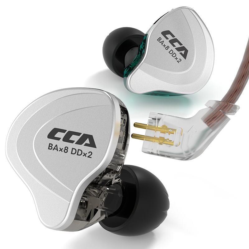 CCA C10 แหวนเหล็กหูฟังแบบมีสายอินเอียร์เหล็กเคลื่อนที่สิบหน่วยไฮไฟคุณภาพสูงการตรวจสอบระดับไข้กลับหู