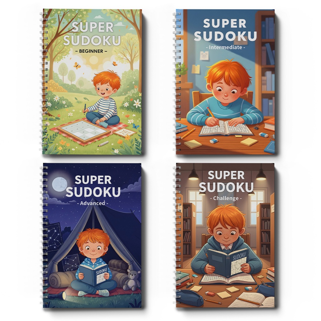 In-stock, จัดส่งที่รวดเร็วSuper Sudoku for Kids Beginner to Challenge Logic Puzzle Brain Training ขอ
