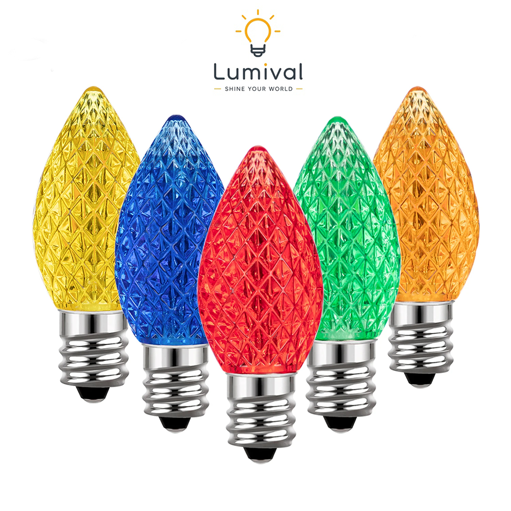 6 ชิ้น/25 ชิ้น 0.6 วัตต์ E12 C7 Mini Shatterproof หลอดไฟ LED แสงเทียนหลากสีตกแต่งสวนเหมาะสําหรับงานแต่งงานกลางแจ้งวันหยุดฉลองตกแต่ง