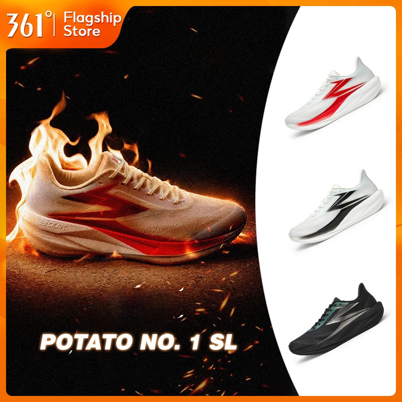 【361 Degrees】Potato SL | รองเท้าวิ่งออกกำลังกายสบายๆ มีแผ่นรองระบายอากาศ 672632227F
