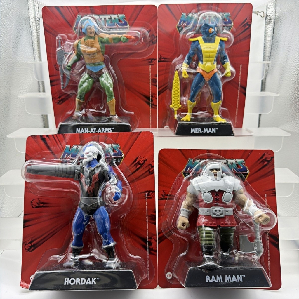 ฟิกเกอร์ Masters of the Universe He-Man สูงประมาณ15ซม. แบบแพ็คการ์ด Man-at-Arms Mer-Man Hordak Ram-Man โมเดลตัวละครการ์ตูนคลาสสิกยุค80 ของสะสมคอลเลคเตอร์ ตกแต่งตู้โชว์ Mini Figure