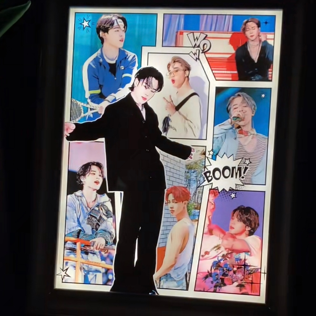 กล่องไฟ LED พรีเมี่ยม BTS BIGBANG Merch Unofficial V JK Jimin กรอบรูป USB Powered Night Light