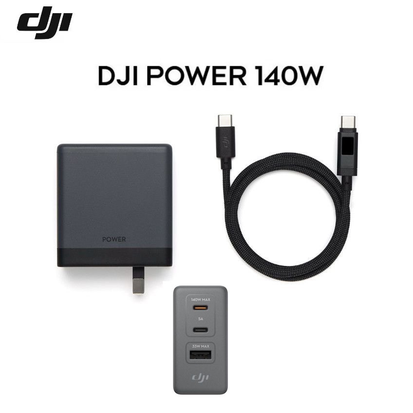 DJI 140W GaN Fast Charger 3 Ports PD3.1 Charging Adapter With 7A Digital Display Cable Universal Hig
