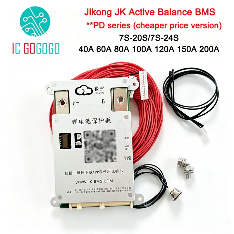 Jikong BMS PD Active Balance แบตเตอรี่ป้องกัน 7S ~ 20S 24S 40A 60A 80A 100A 200A LFP Li-ion 48V 72V 