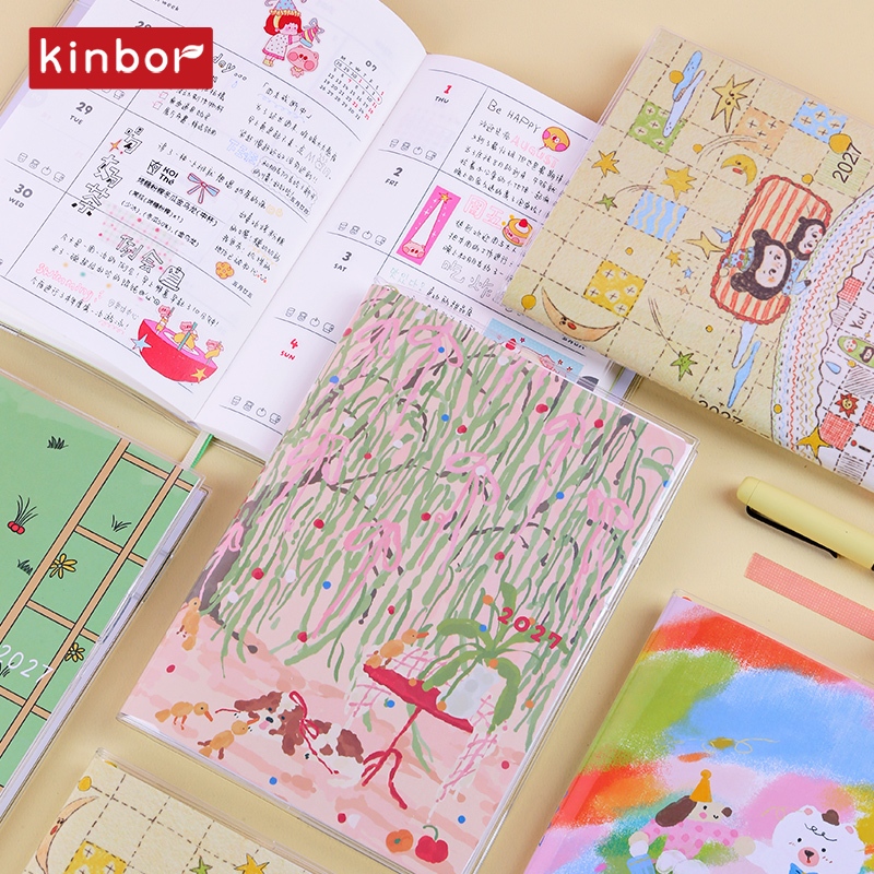 KINBOR Bachuan Paper Cute Notepad หน้าระบายสี 2027 หน้าด้านใน B6 Schedule Plan Comic Student Handbook Notebook
