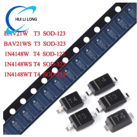 50PCS 1N4148W T4 BAV21W T3 SOD-123 1N4148WS BAV21WS SOD-323 1N4148WT SOD-523 1N4148 BAV21W SMD ไดโอด