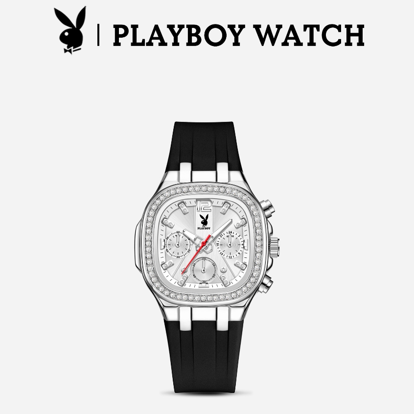 PLAYBOY นาฬิกา ข้อมือ ผู้หญิง แฟชั่น watch 100% นาฬิกาข้อมือกันน้ำได้ หญิง ควอตซ์ เทปกาว ความเรียบง่