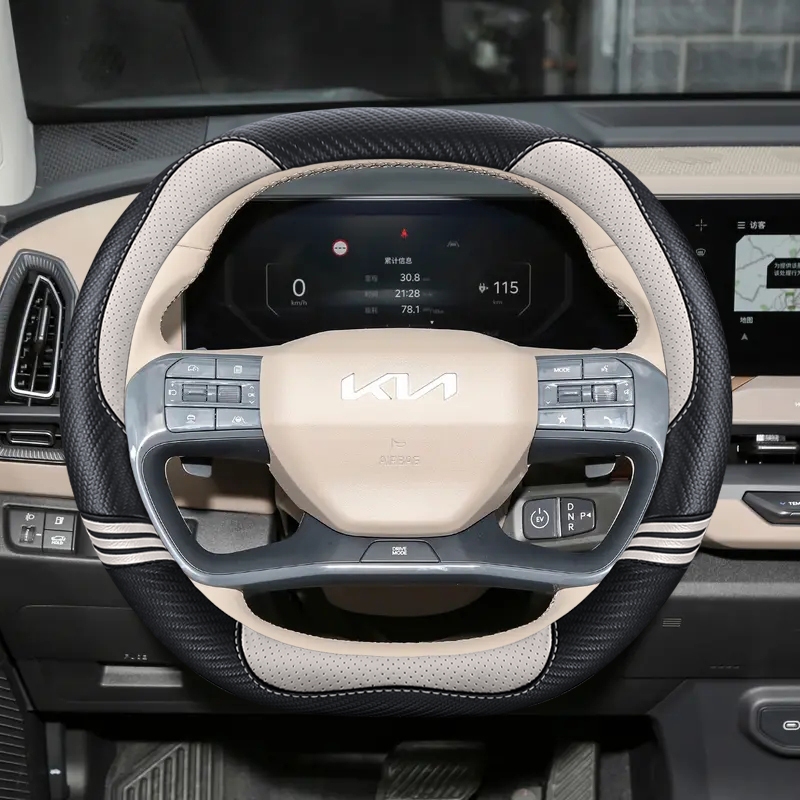 หนังไมโครไฟเบอร์พวงมาลัยรถสําหรับ KIA Stonic GT Line Sportage K4 K9 EV5 EV9 GT 2026 2024 อุปกรณ์เสริ