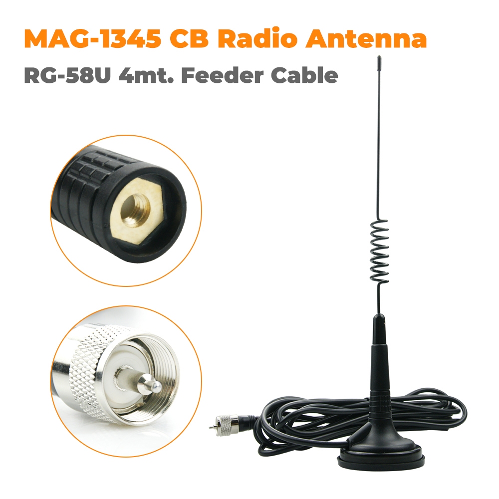TX-526-28MHz CB เสาอากาศวิทยุ Mag-1345 ฐานแม่เหล็ก 4 เมตรสายป้อน 27MHz High Gain PL259 Connectors สํ