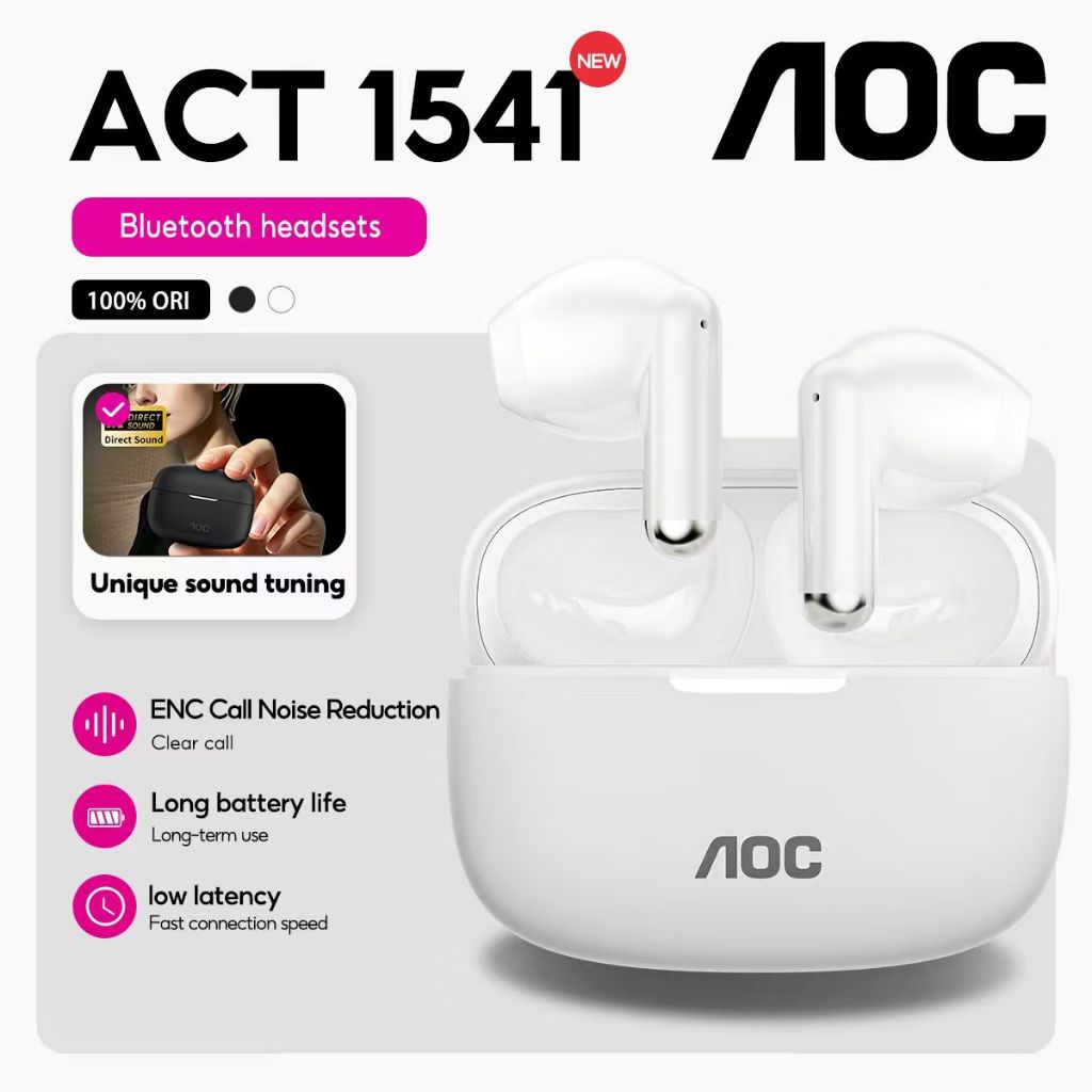 AOC ACT-1541 หูฟัง Smooth Connection หูฟัง In Ear ชุดหูฟังเสียงรอบทิศทาง
