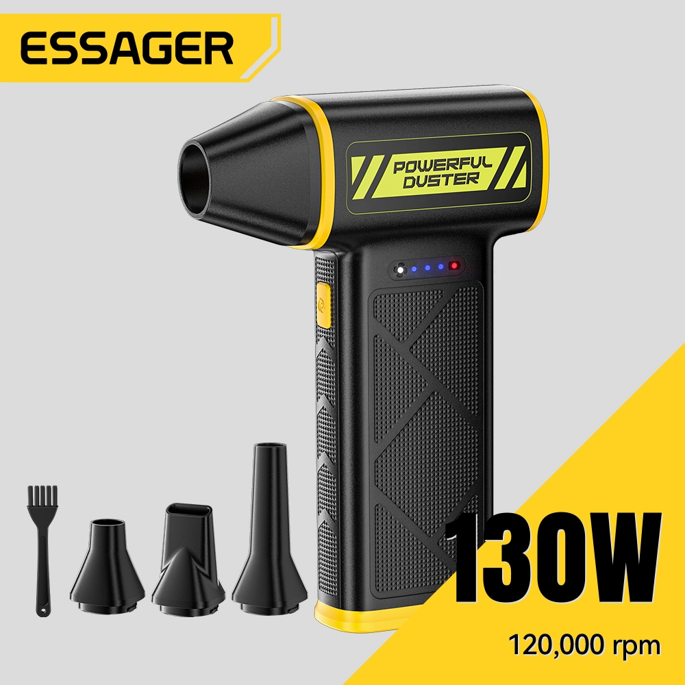 Essager 130W ความเร็วสูง ​​พัดลม 120,000 RPM พร้อมขั้วต่อหลายอันเหมาะสําหรับผู้สเตียว กะทัดรัดและจัด