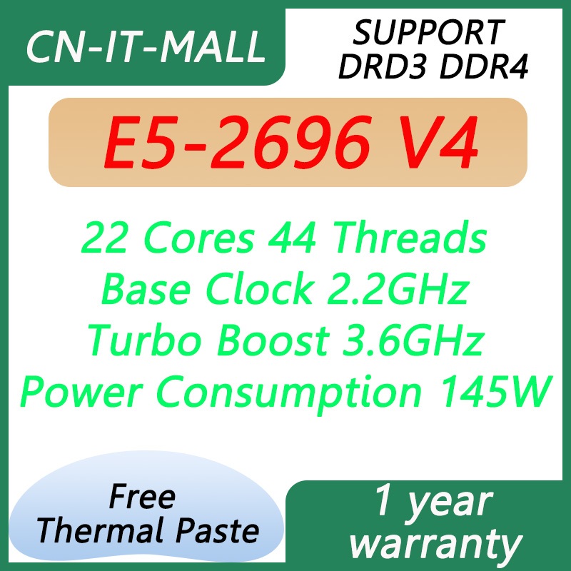 Intel E5 2696V4 2666V3 2696V3 2686V4 2678V3 CPUs รองรับ D3/DDR4
