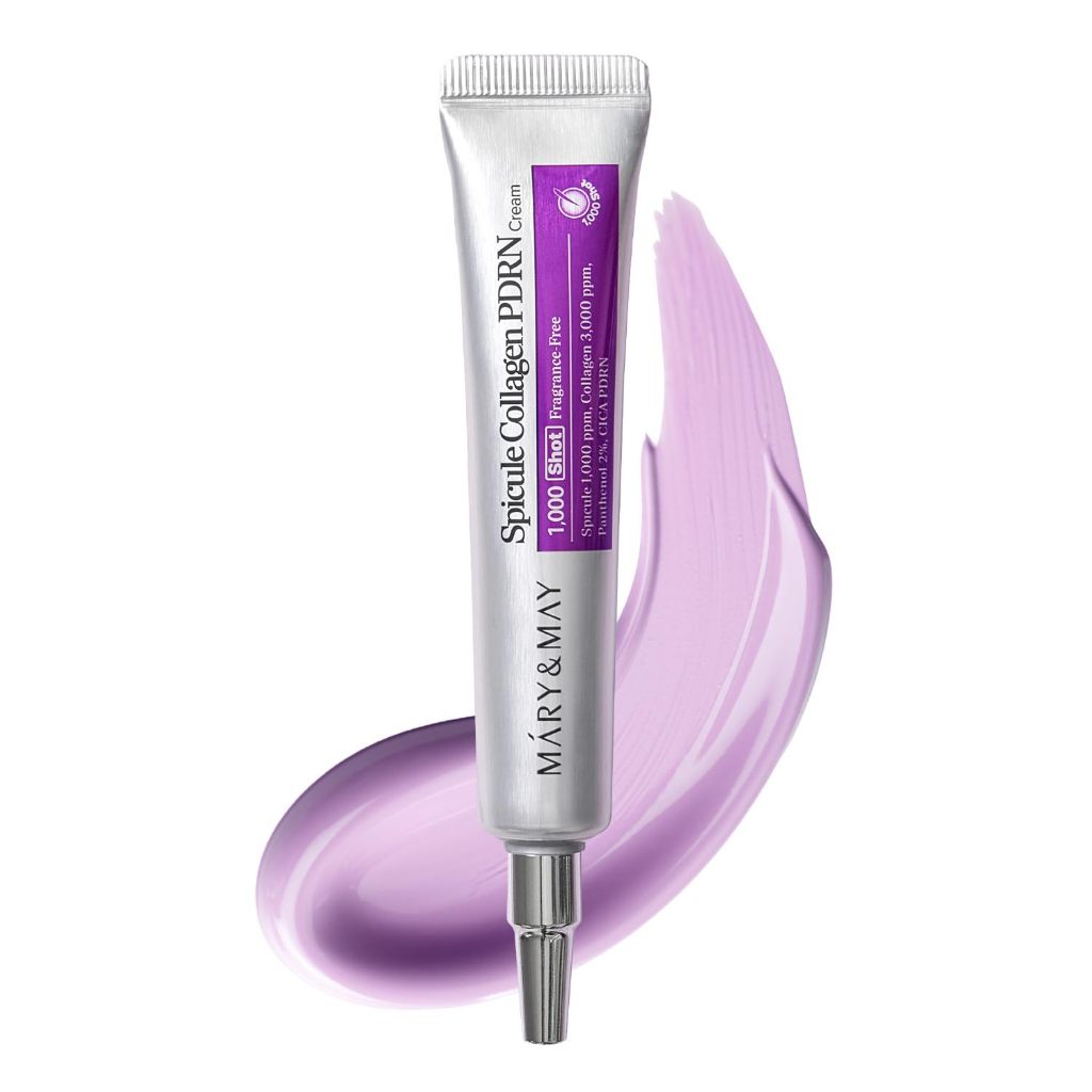 Mary&May Spicule Collagen PDRN Cream, Korean Plumping Night Cream 0.53 oz | 1,000ppm marine spicules